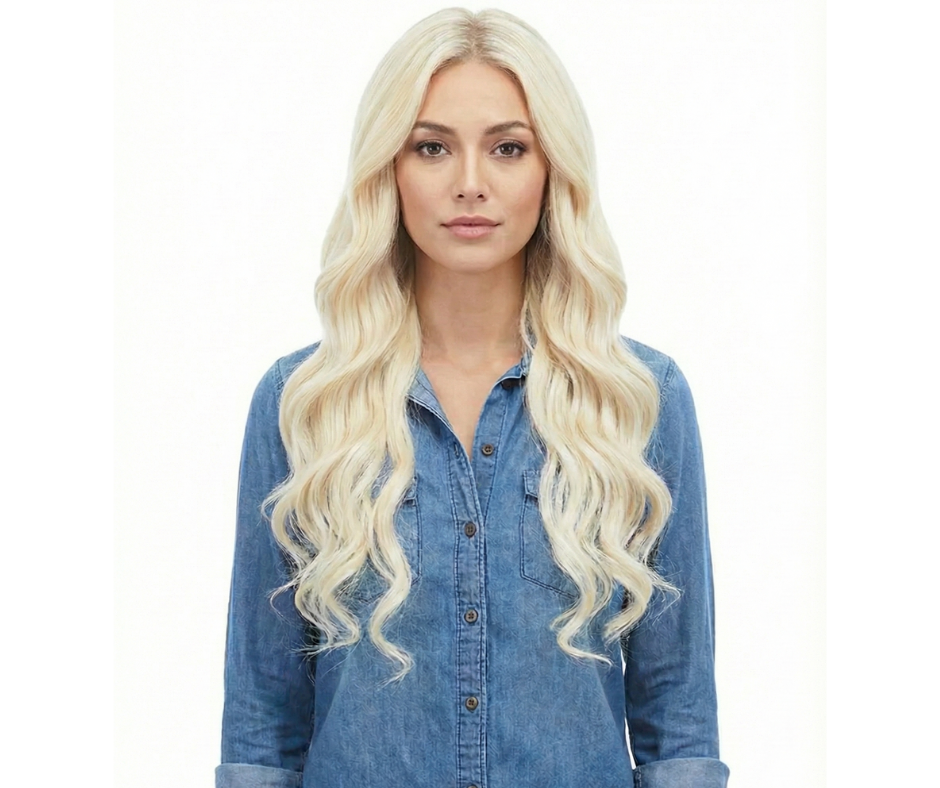 Machine-Tied Weft 16" 120g Single Donor Virgin - #60 Classic Blonde (aka Ash Blonde)