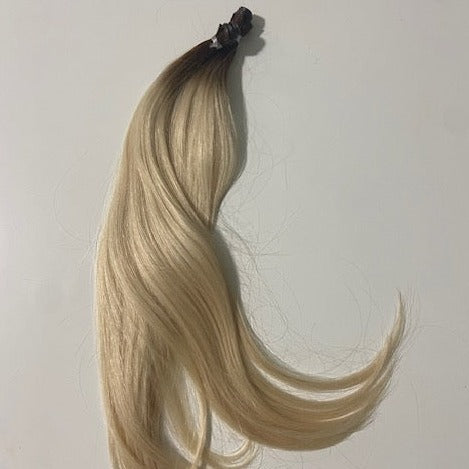 Genius (Micro) Weft 22" 88g Professional Hair Extensions - #T3/60 Cocoa Rooted Blonde (aka Rooted Walnut Brown/Ash Blonde)