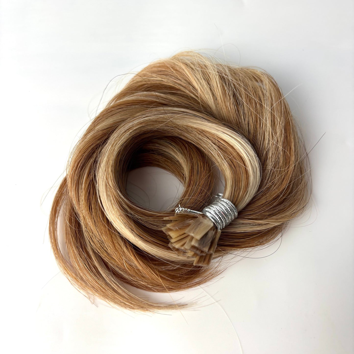 K-Tip 22" 25g Professional Hair Extensions - Brunette Strawberry Highlight - SALE 40% OFF - FINAL SALE