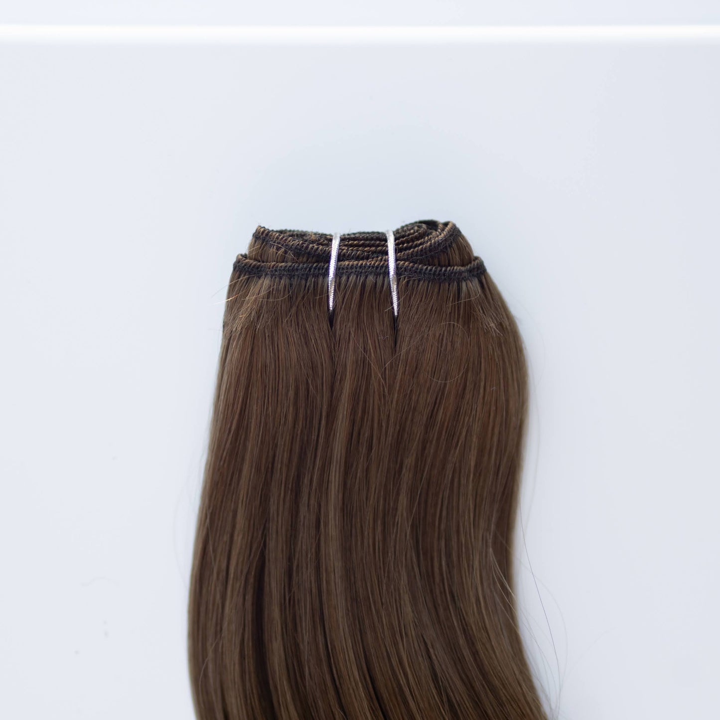 Machine-Tied Weft 16" 120g Pro Blend Hair Extensions - #4 Roasted Walnut (aka Chocolate Brown)