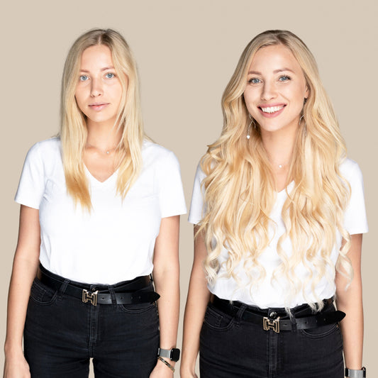The Audrey - Ash Blonde (#60) 22" Seamless Clip-In Hair Extensions (Volume Bundle)
