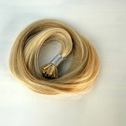 K-Tip 16" 25g Professional Hair Extensions -  #10/16/60 Strawberry Blonde Highlight - FINAL SALE 40% OFF