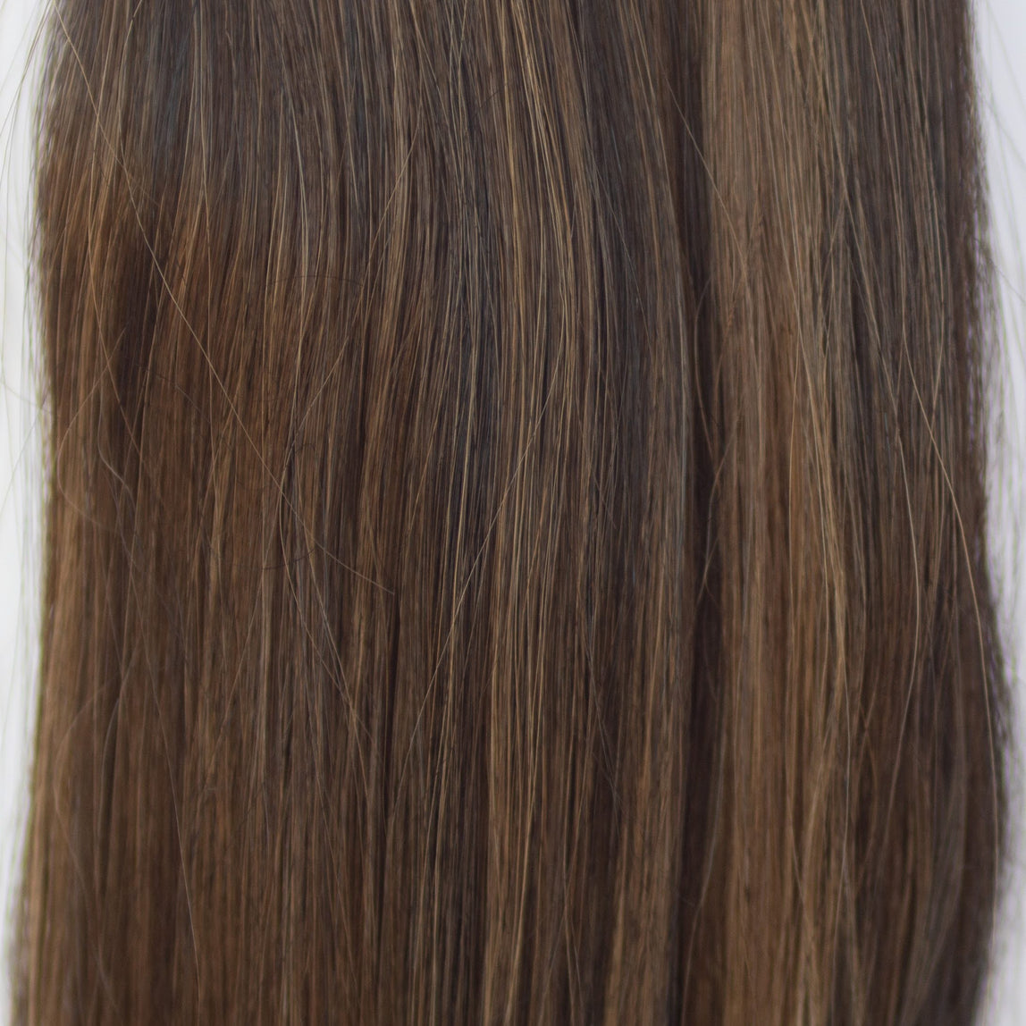Genius (Micro) Weft 18" 68g Pro Blend Hair Extensions - #1B/2/6 Dark Chocolate Caramel (aka Piano Key Chocolate Drip)