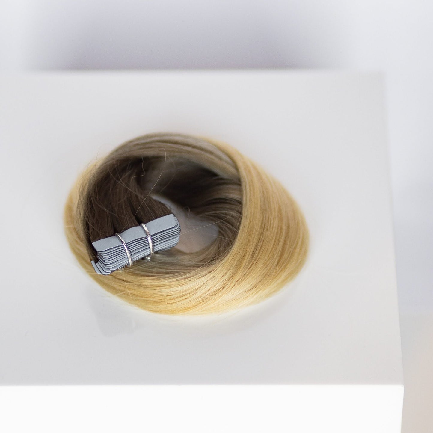 Tape-In 16" 50g Professional Hair Extensions - #T1CC/80 Smokey Blonde (aka Cool Mochachino Brown/White Blonde)