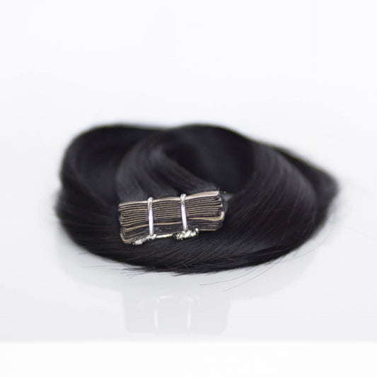 Tape-In 16" 50g Professional Hair Extensions - #1 Noir (aka Jet Black)