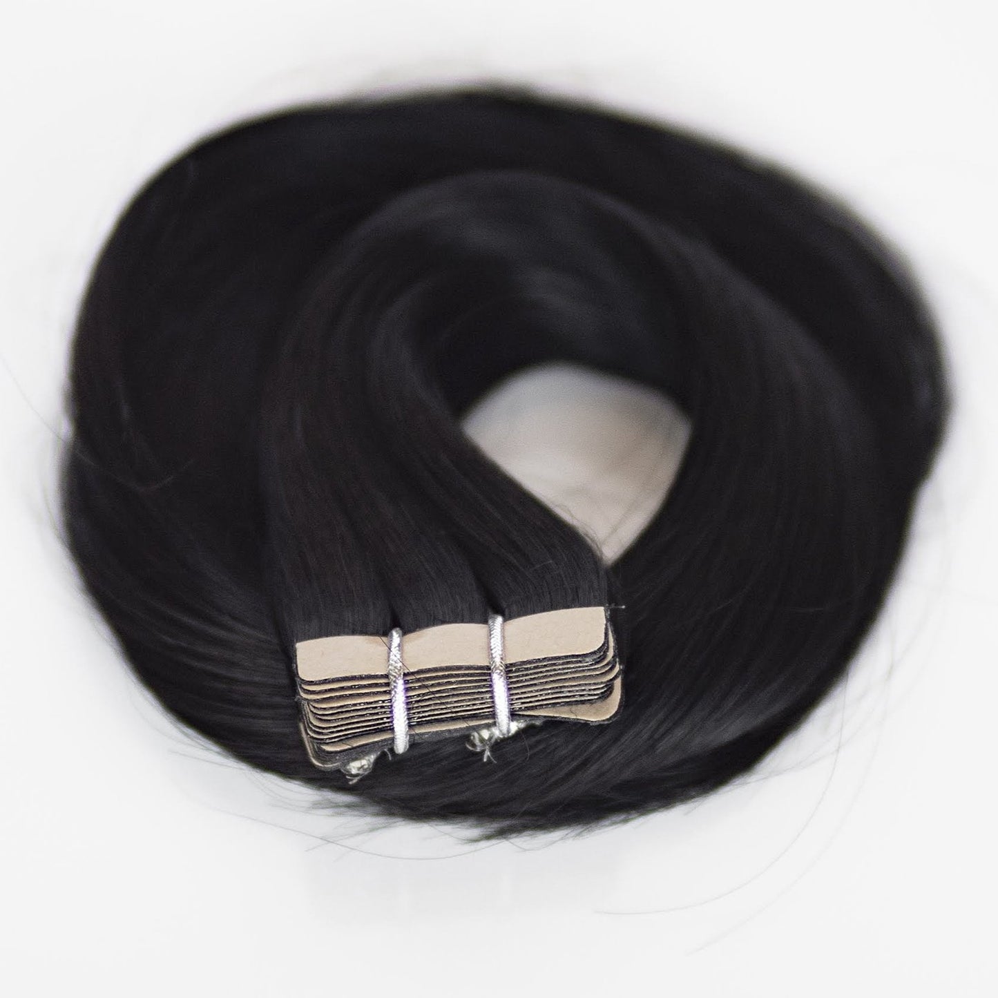 Tape-In 18" 50g Professional Hair Extensions - #1 Noir (aka Jet Black)