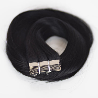 Tape-In 18" 50g Professional Hair Extensions - #1 Noir (aka Jet Black)