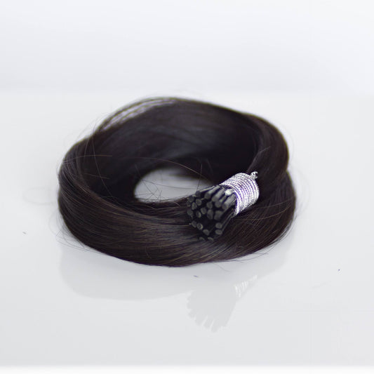 I-Tip 18" 25g Professional Hair Extensions - #1B Midnight (aka Off Black)