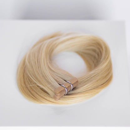 Tape-In 18" 50g Single Donor Virgin - #80/18/46 Summer Blonde (aka Piano Key White Truffle)