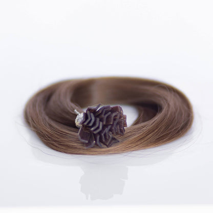 K-Tip 16" 25g Professional Hair Extensions - #8 Whiskey Brown (aka Ash Brown)