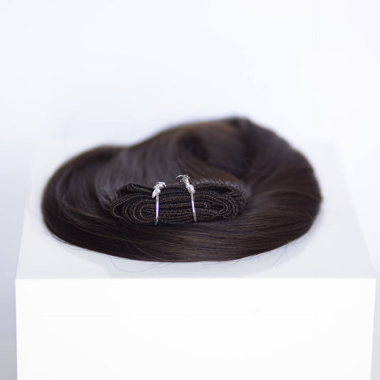 Machine-Tied Weft 16" 120g Professional Hair Extensions - #1C Espresso Brown (aka Mocha Brown)