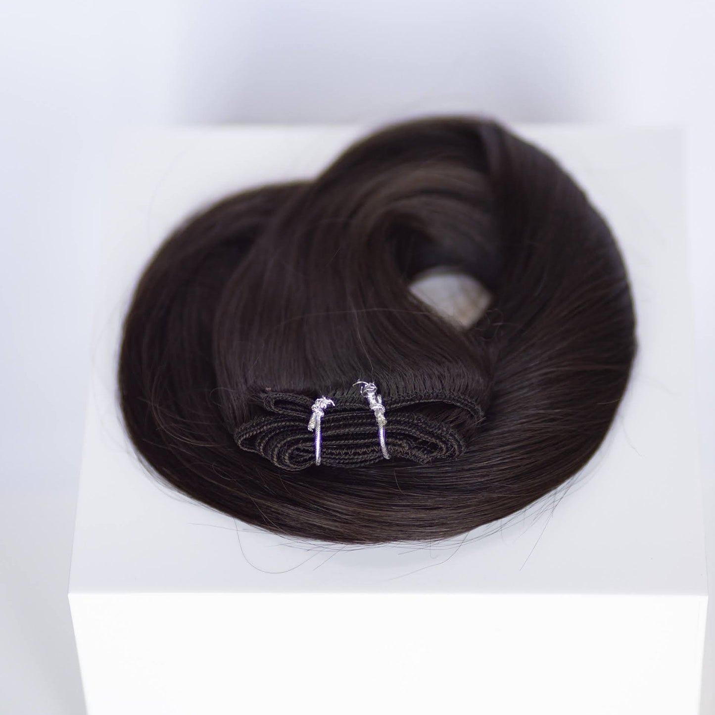 Machine-Tied Weft 16" 120g Professional Hair Extensions - #1C Espresso Brown (aka Mocha Brown)