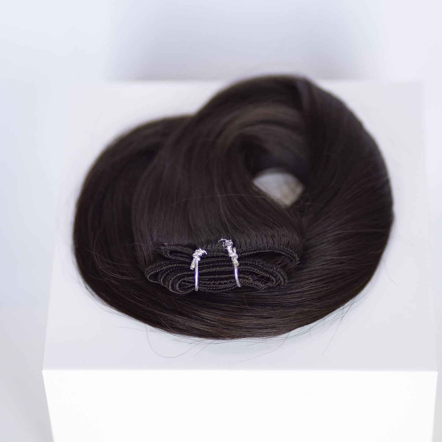 Machine-Tied Weft 18" 130g Single Donor Virgin - #1C Espresso Brown (aka Mocha Brown)