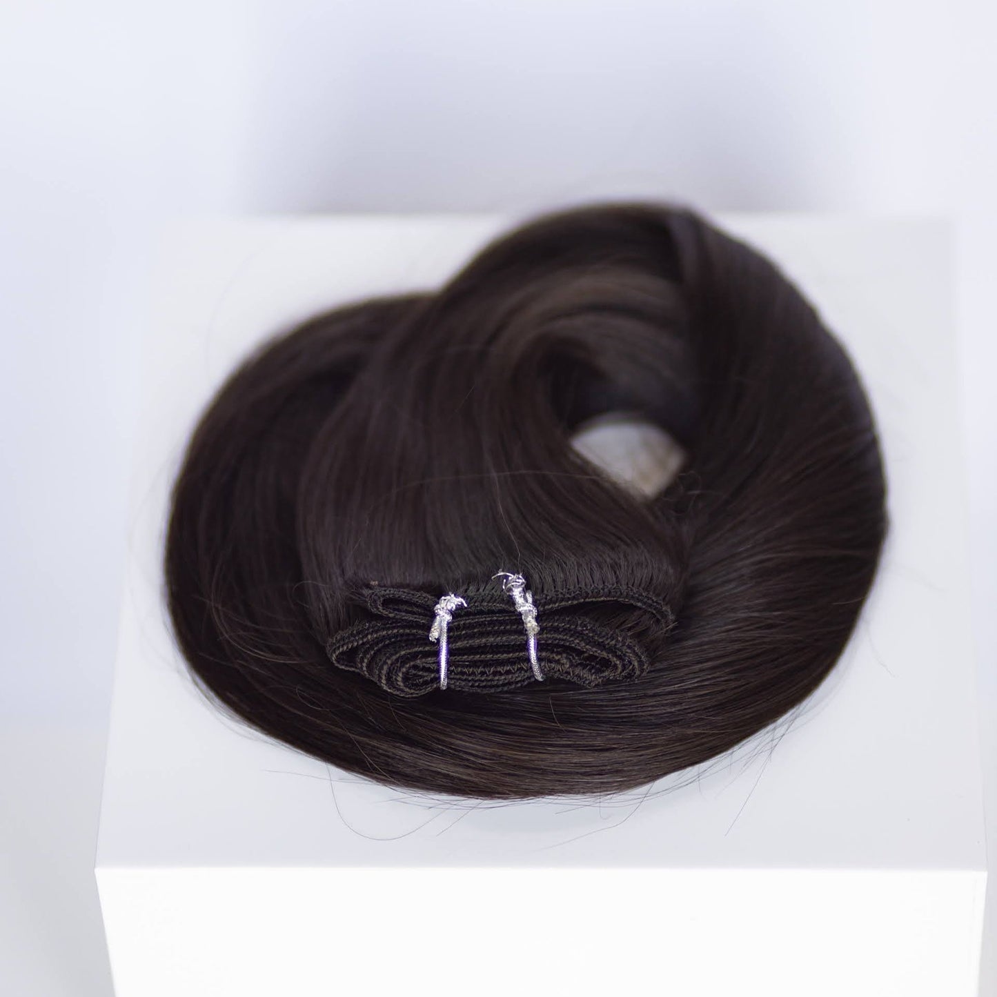 Machine-Tied Weft 20" 145g Single Donor Virgin - #1C Espresso Brown (aka Mocha Brown)