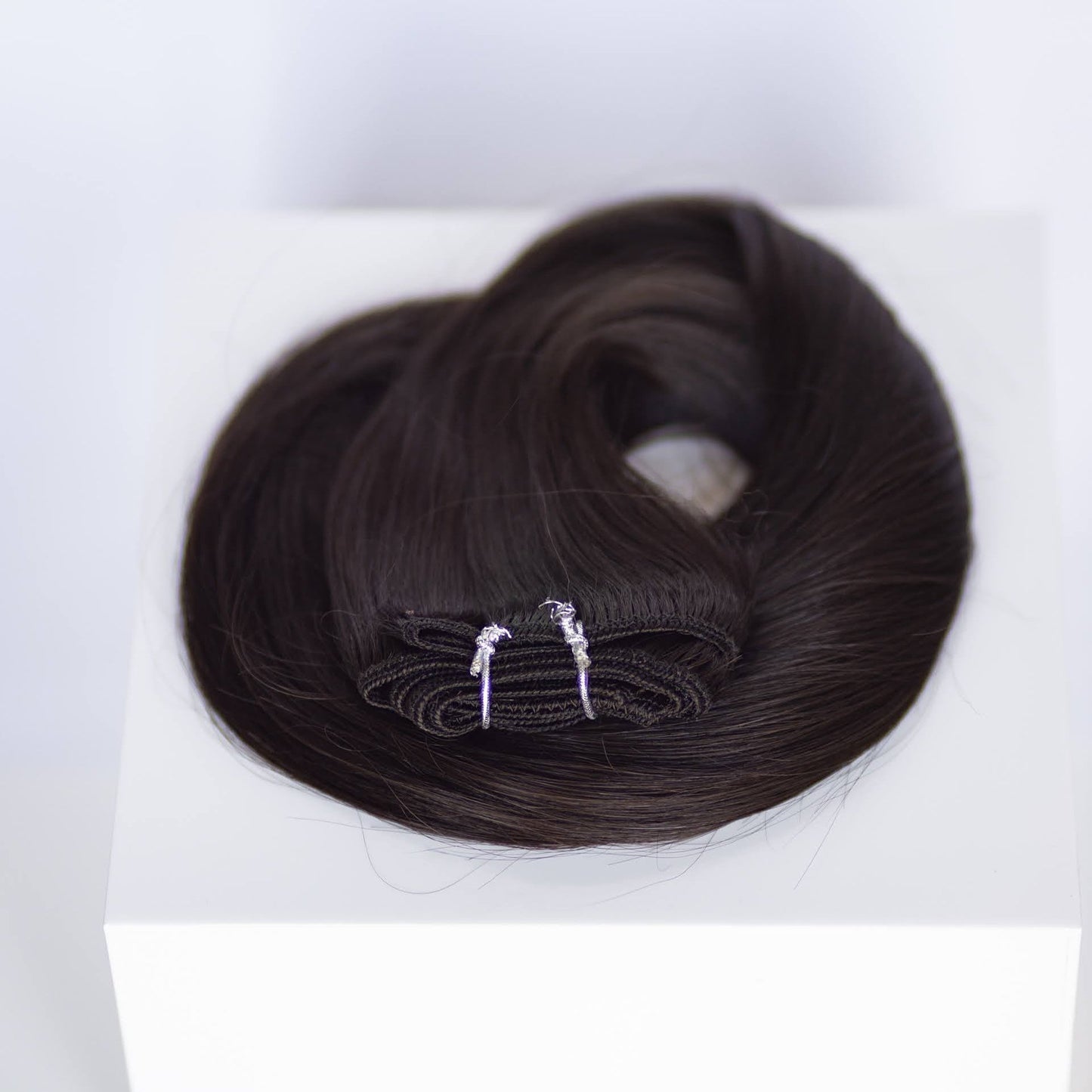 Machine-Tied Weft 22" 160g Single Donor Virgin -  #1C Espresso Brown (aka Mocha Brown)