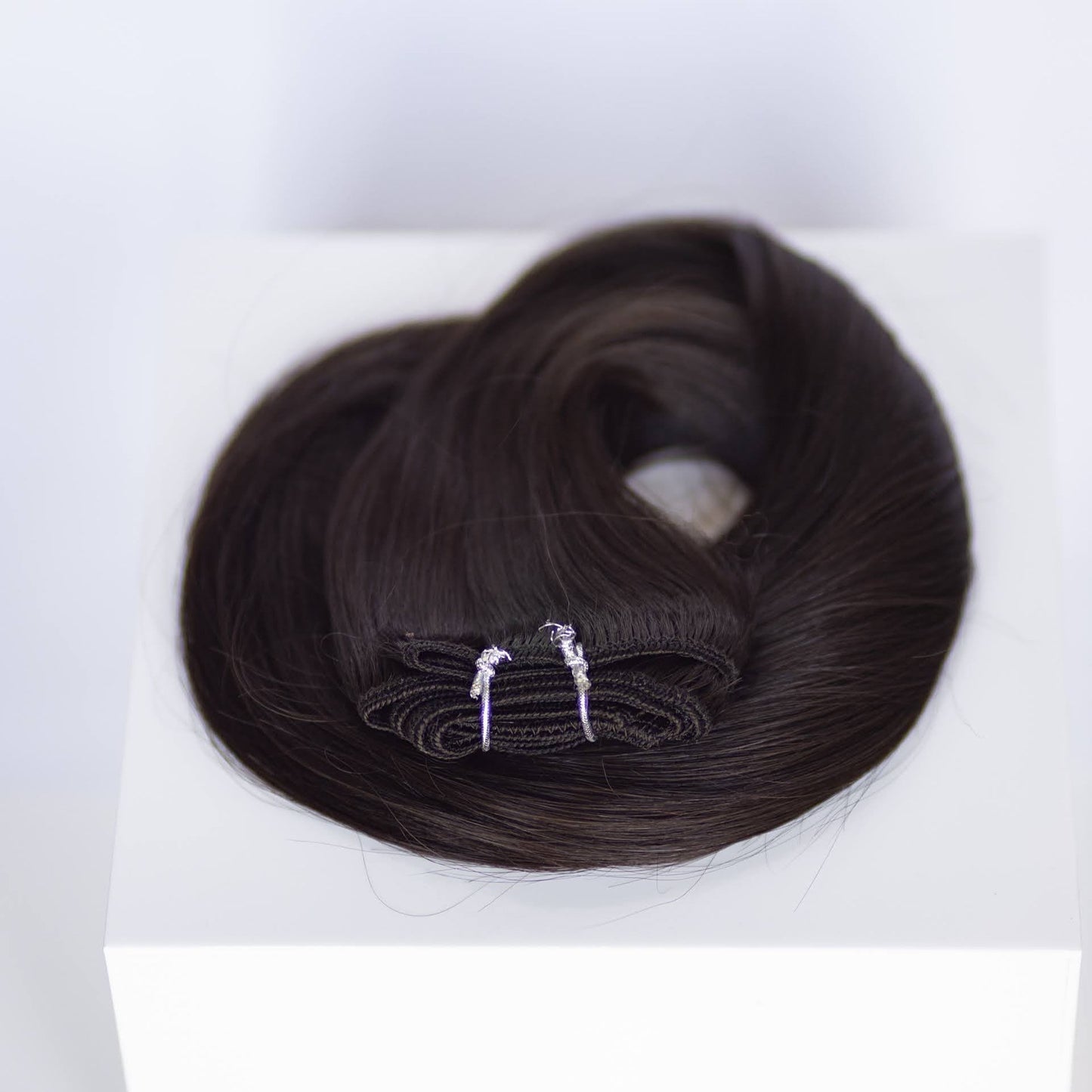 Machine-Tied Weft 28" 180g Single Donor Virgin - #1C Espresso Brown (aka Mocha Brown)