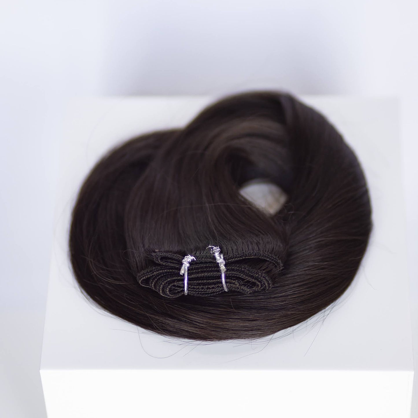 Machine-Tied Weft 24" 170g Single Donor Virgin - #1C Espresso Brown (aka Mocha Brown)