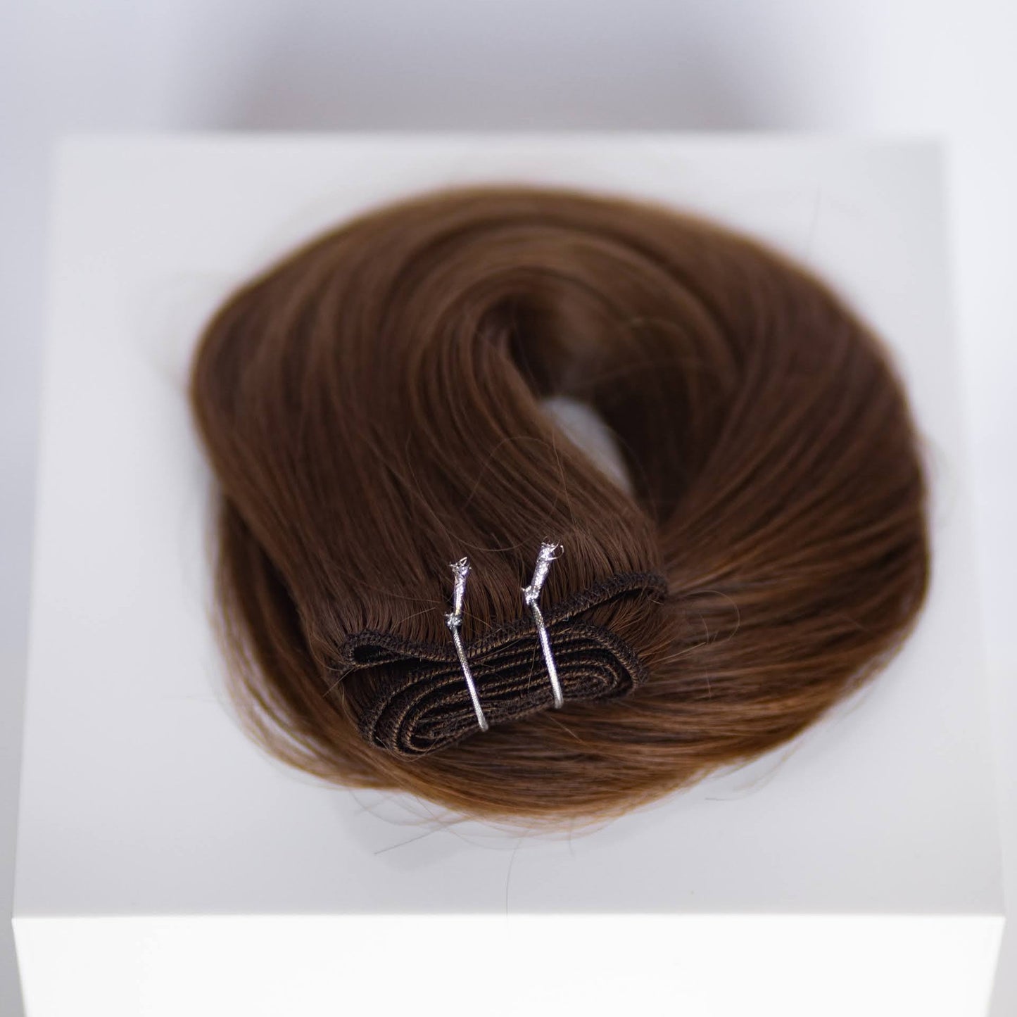 Machine-Tied Weft 24" 170g Professional Hair Extensions -  #4 Roasted Walnut (aka Chocolate Brown)