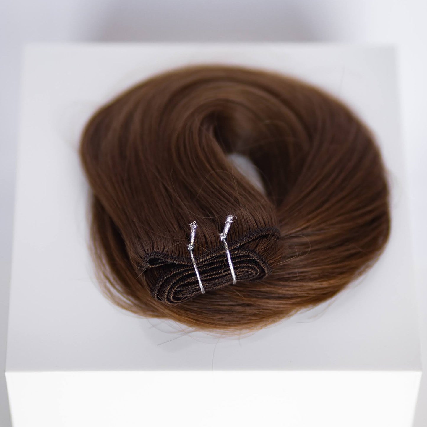 Machine-Tied Weft 20" 145g  Single Donor Virgin - #4 Roasted Walnut (aka Chocolate Brown)