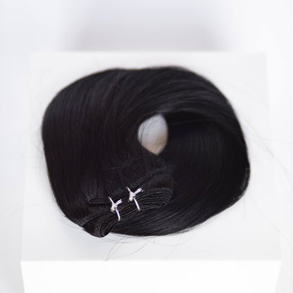 Machine-Tied Weft 22" 160g Single Donor Virgin - #1 Noir (aka Jet Black)