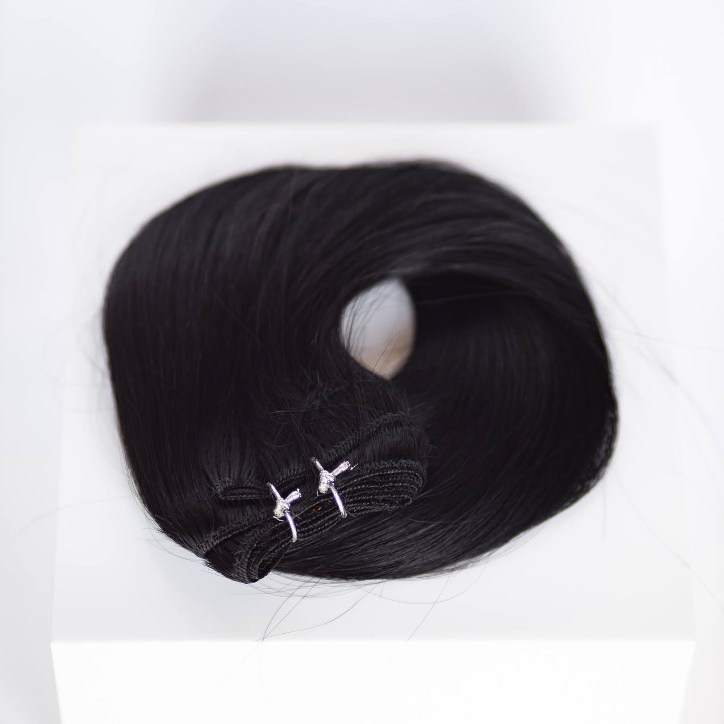 Machine-Tied Weft 24" 170g Professional Hair Extensions - #1 Noir (aka Jet Black)