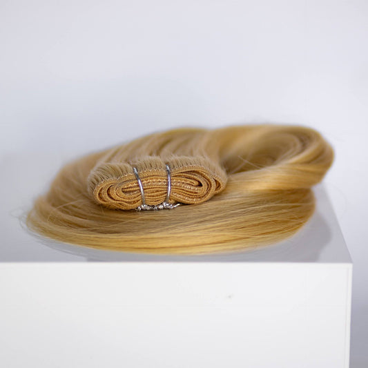 Machine-Tied Weft 22" 160g Single Donor Virgin - #22 Southern Belle Blonde (aka Light Ash Blonde)