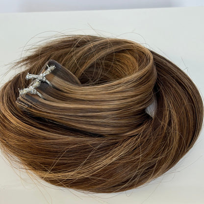 Tape-In 18" 50g Professional Hair Extensions - #6/8 Mocha Macchiato - SALE 40% OFF - FINAL SALE