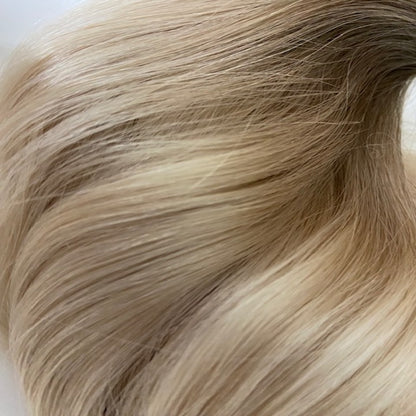 Genius (Micro) Weft 16" 60g Single Donor Virgin - #T1CC/80 Smokey Blonde (aka Cool Mochachino Brown/White Blonde)