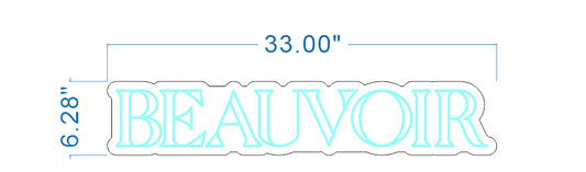 Beauvoir Blue Neon Sign
