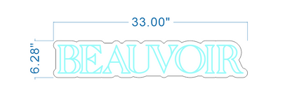Beauvoir Blue Neon Sign