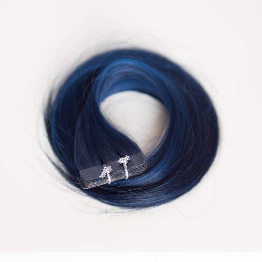 Tape-In 18” 10 grams (10 Pack) Professional Hair Extensions VIVIDS  #45/52 VIVID Navy by Martha Nicola