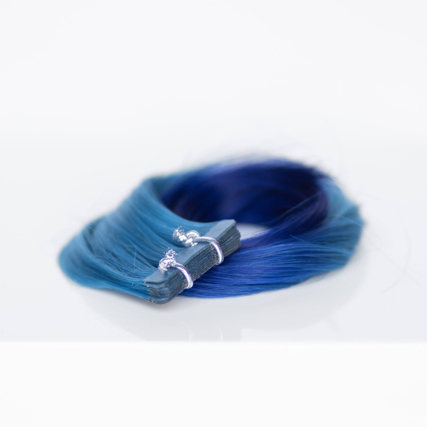 Tape-in 18” 10 grams (10 Pack) Professional Hair Extensions VIVIDS  #54/12 Ombré Teal (teal on top to dark blue) by Garyn Santos