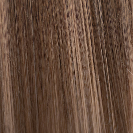 Machine-Tied Weft 18" 130g Professional - #4/27 Highlight Chocolate Brown