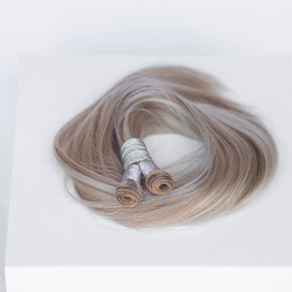 Genius (Micro) Weft 18" 68g Professional Hair Extensions - #80/18/46 Summer Blonde (aka Piano Key White Truffle)