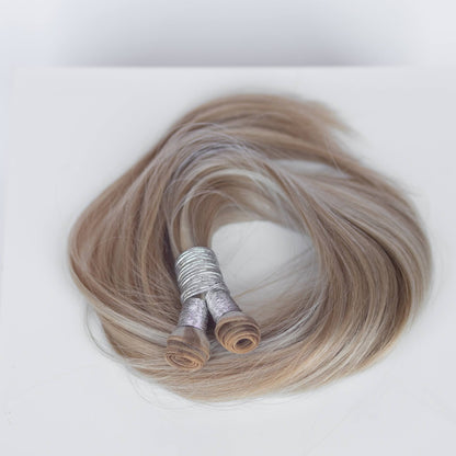 Genius (Micro) Weft 16" 60g Professional Hair Extensions - #80/18/46 Summer Blonde (aka Piano Key White Truffle)