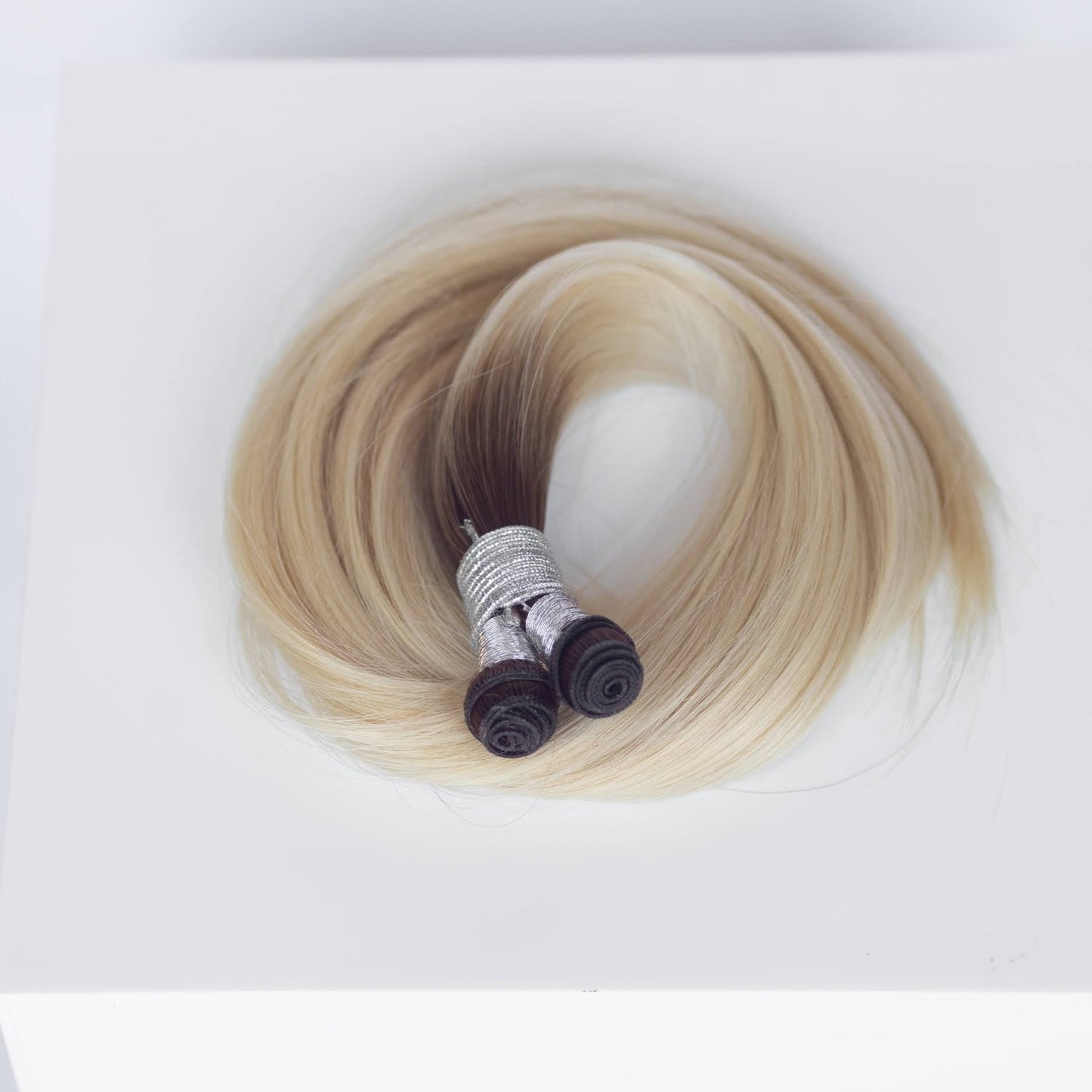 Genius (Micro) Weft 24" 94g Single Donor Virgin - #T3/60 Rooted Walnut Brown/Ash Blonde