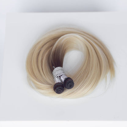 Genius (Micro) Weft 22" 88g Professional Hair Extensions - #T3/60 Cocoa Rooted Blonde (aka Rooted Walnut Brown/Ash Blonde)