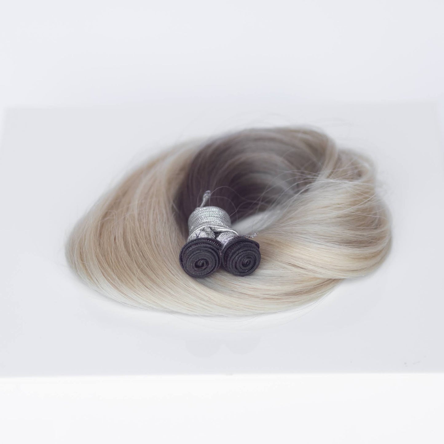 Genius (Micro) Weft 16" 60g Professional Hair Extensions - #T1CC/80 Smokey Blonde (aka Cool Mochachino Brown/White Blonde)