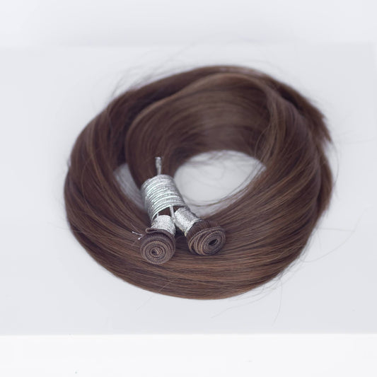 Genius (Micro) Weft 24" 94g Single Donor Virgin - #4 Roasted Walnut (aka Chocolate Brown)