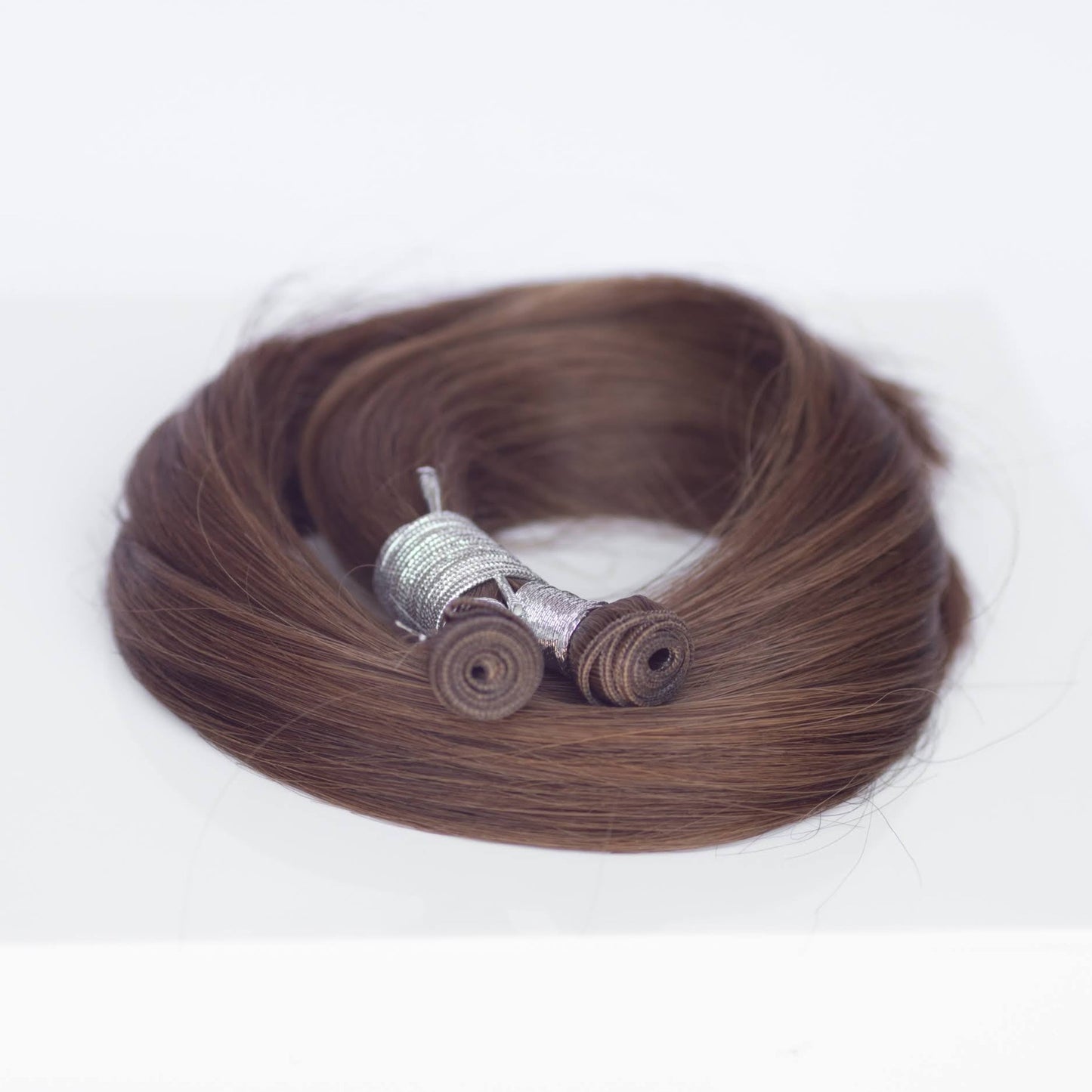 Genius (Micro) Weft 20" 80g Single Donor Virgin - #4 Roasted Walnut (aka Chocolate Brown)