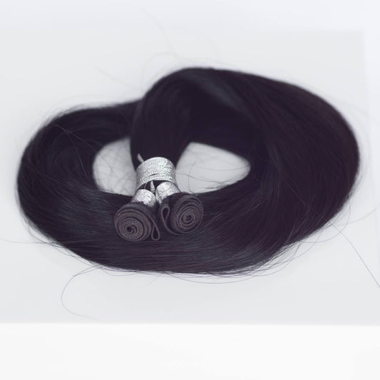 Genius (Micro) Weft 20" 80g Single Donor Virgin - #1B Midnight (aka Off Black)