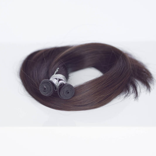 Genius (Micro) Weft 20" 80g Single Donor Virgin - #2 Dark Chocolate (aka Dark Brown)