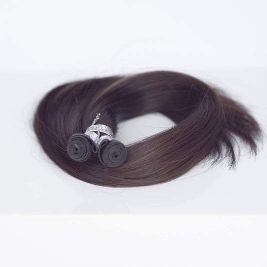 Genius (Micro) Weft 18" 68g Single Donor Virgin - #2 Dark Chocolate (aka Dark Brown)