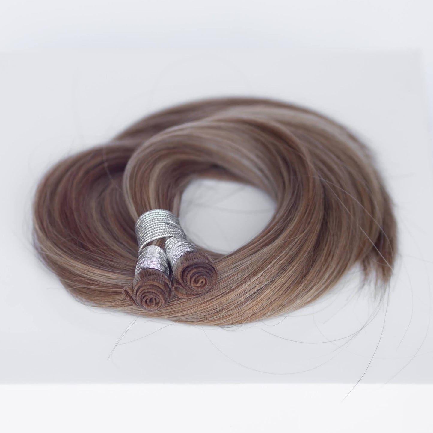 Genius (Micro) Weft 18" 68g Professional Hair Extensions - #6/18 Sea Salt & Caramel (aka Highlight Hot Toffee Blonde)