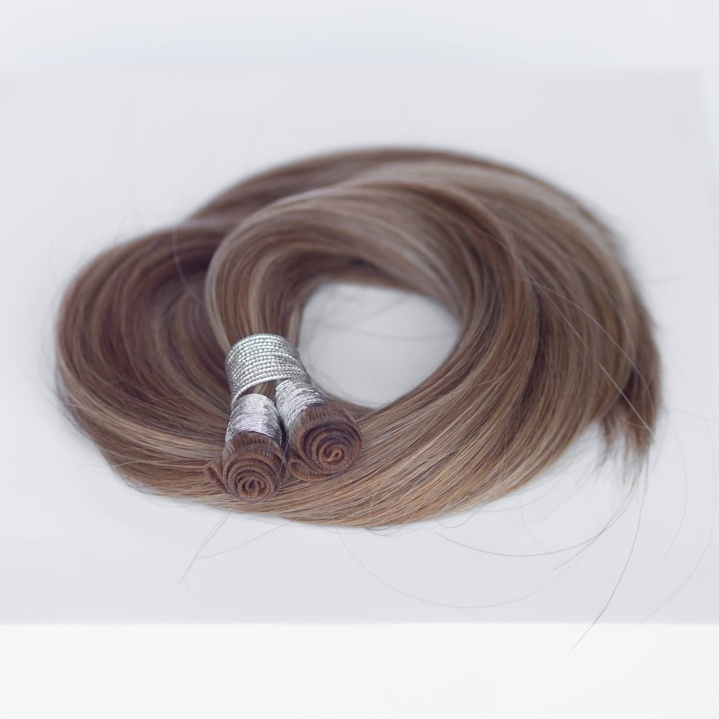 Genius (Micro) Weft 20" 80g Professional Hair Extensions - #6/18 Sea Salt & Caramel (aka Highlight Hot Toffee Blonde)