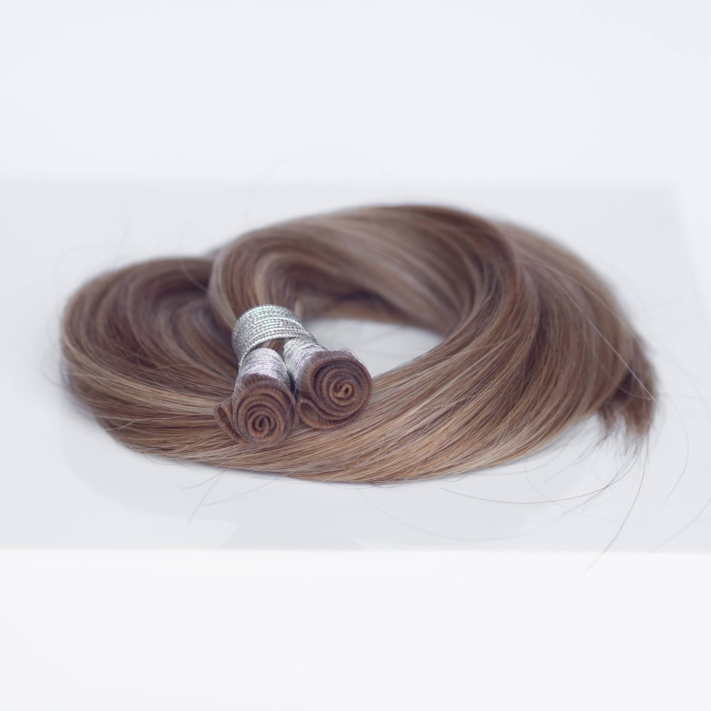 Genius (Micro) Weft 20" 80g Professional Hair Extensions - #6/18 Sea Salt & Caramel (aka Highlight Hot Toffee Blonde)