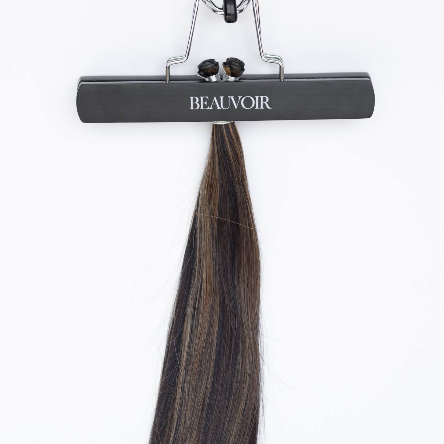 Genius (Micro) Weft 20" 80g Professional Hair Extensions - #1B/2/6 Dark Chocolate Caramel (aka Piano Key Chocolate Drip)