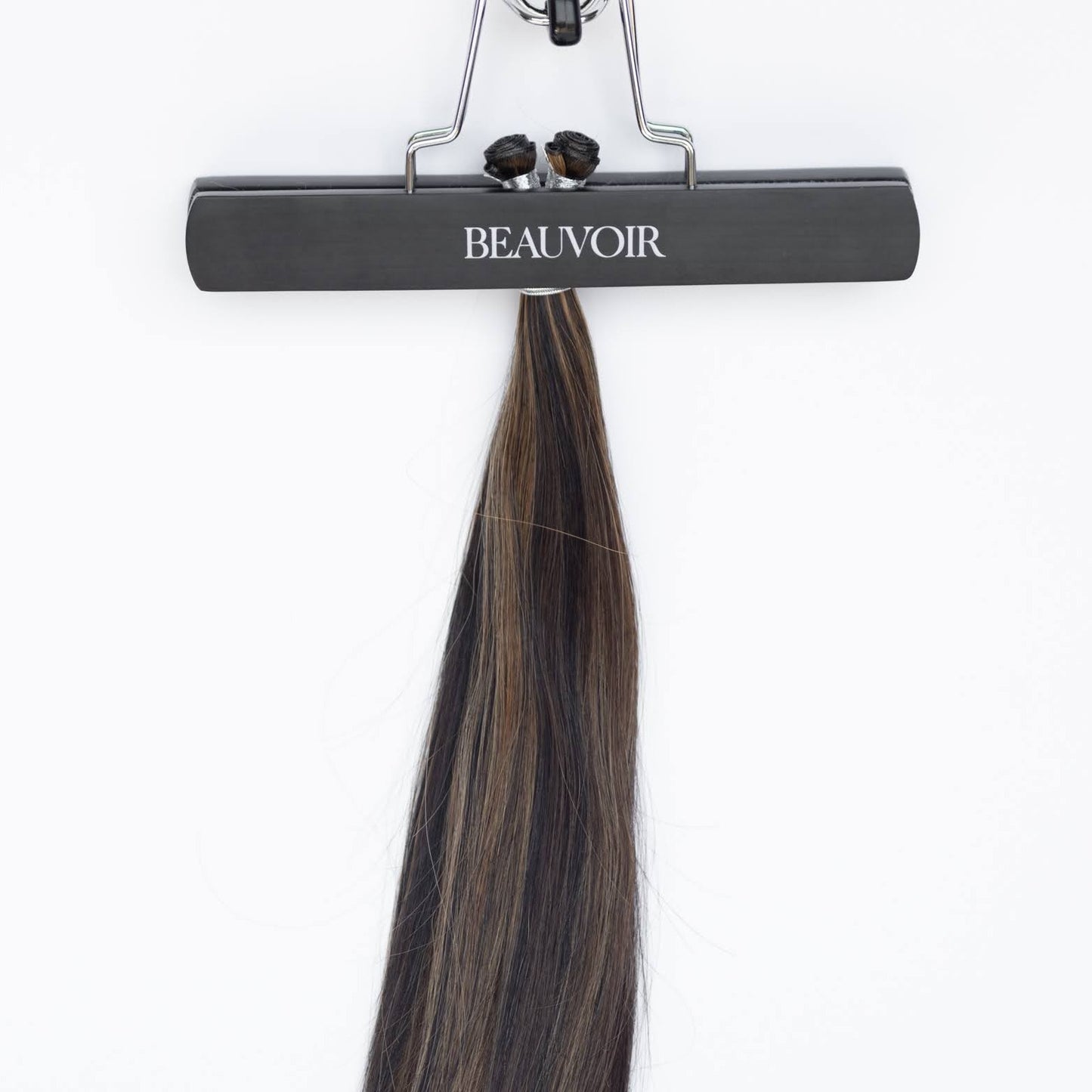 Genius (Micro) Weft 16" 60g Single Donor Virgin - #1B/2/6 Dark Chocolate Caramel (aka Piano Key Chocolate Drip)