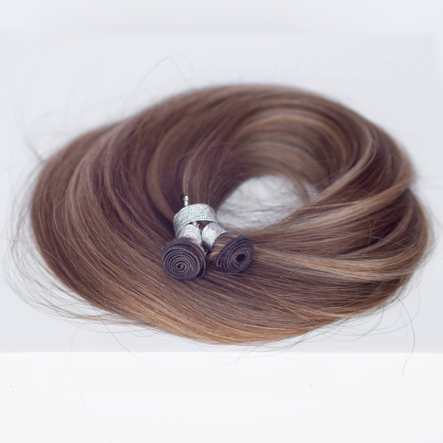 Genius (Micro) Weft 24" 94g Professional Hair Extensions - #4/27 Chocolate Brulé (aka Highlight Chocolate Brown)