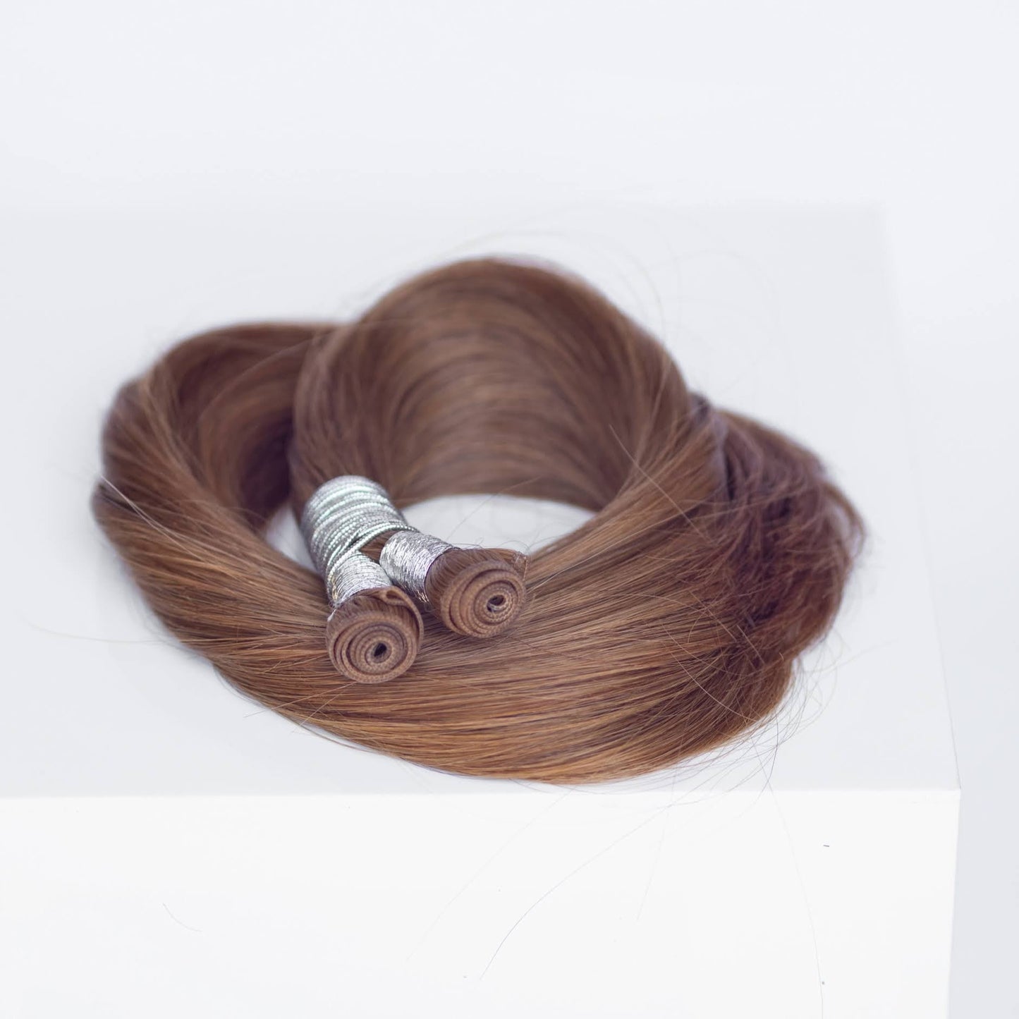 Genius (Micro) Weft 18" 68g Single Donor Virgin - #6 Cinnamon Brown (aka Chestnut Brown)